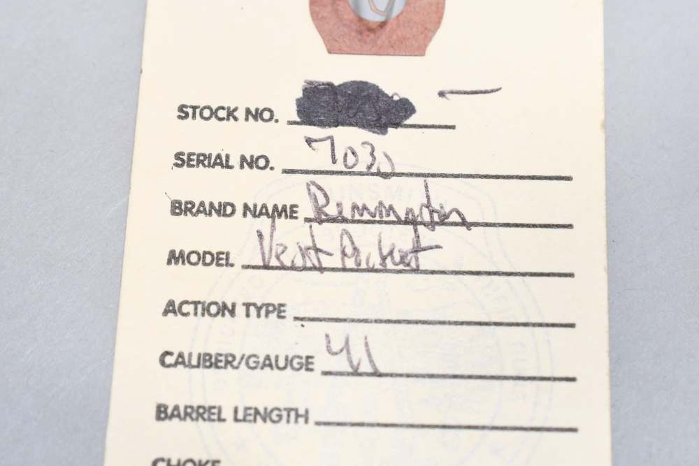 Remington Elliot's Patent Vest Pocket Single Shot Deringer 41 RF Pistol-img-1