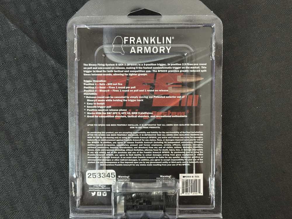 Brand New Franklin Armory Binary Firing System 3-Position Trigger B&T-C1-img-2