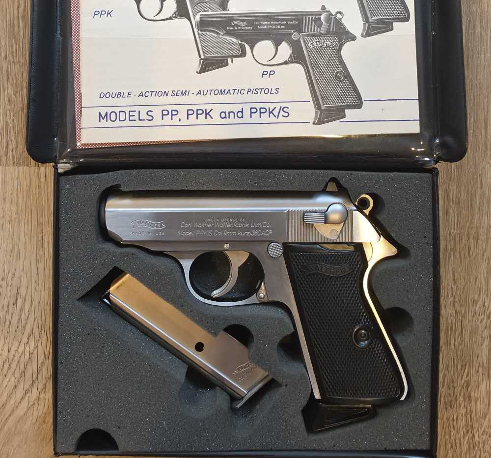 Walther Interarms PPK/S .380 ACP Stainless NIB Unfired 2 Mags Box-img-0