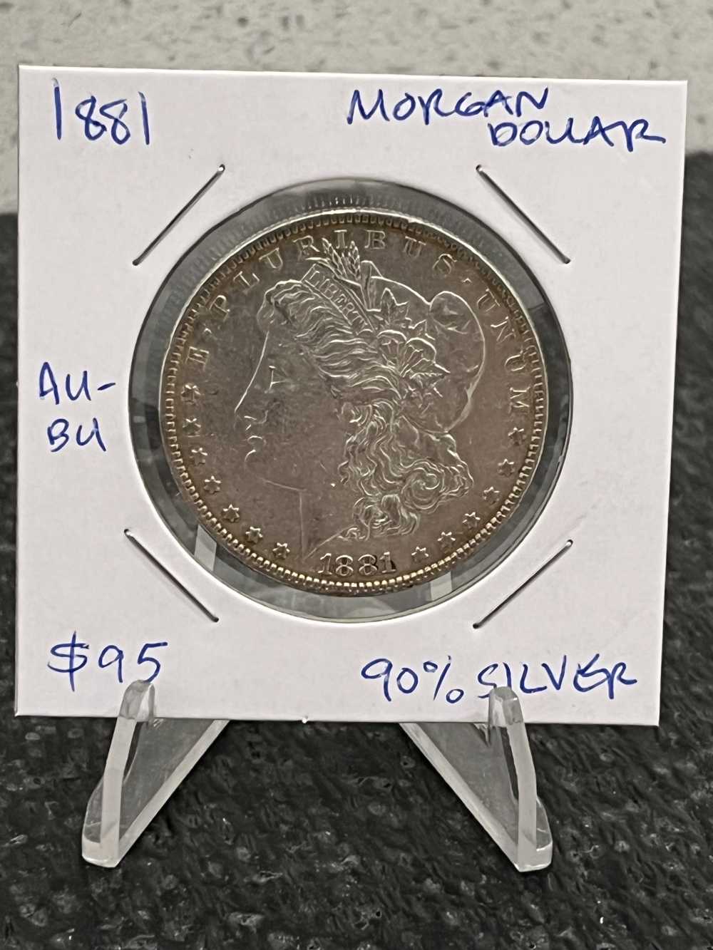 Beautiful 1881 Morgan Silver Dollar 90% Silver AU-BU!-img-0