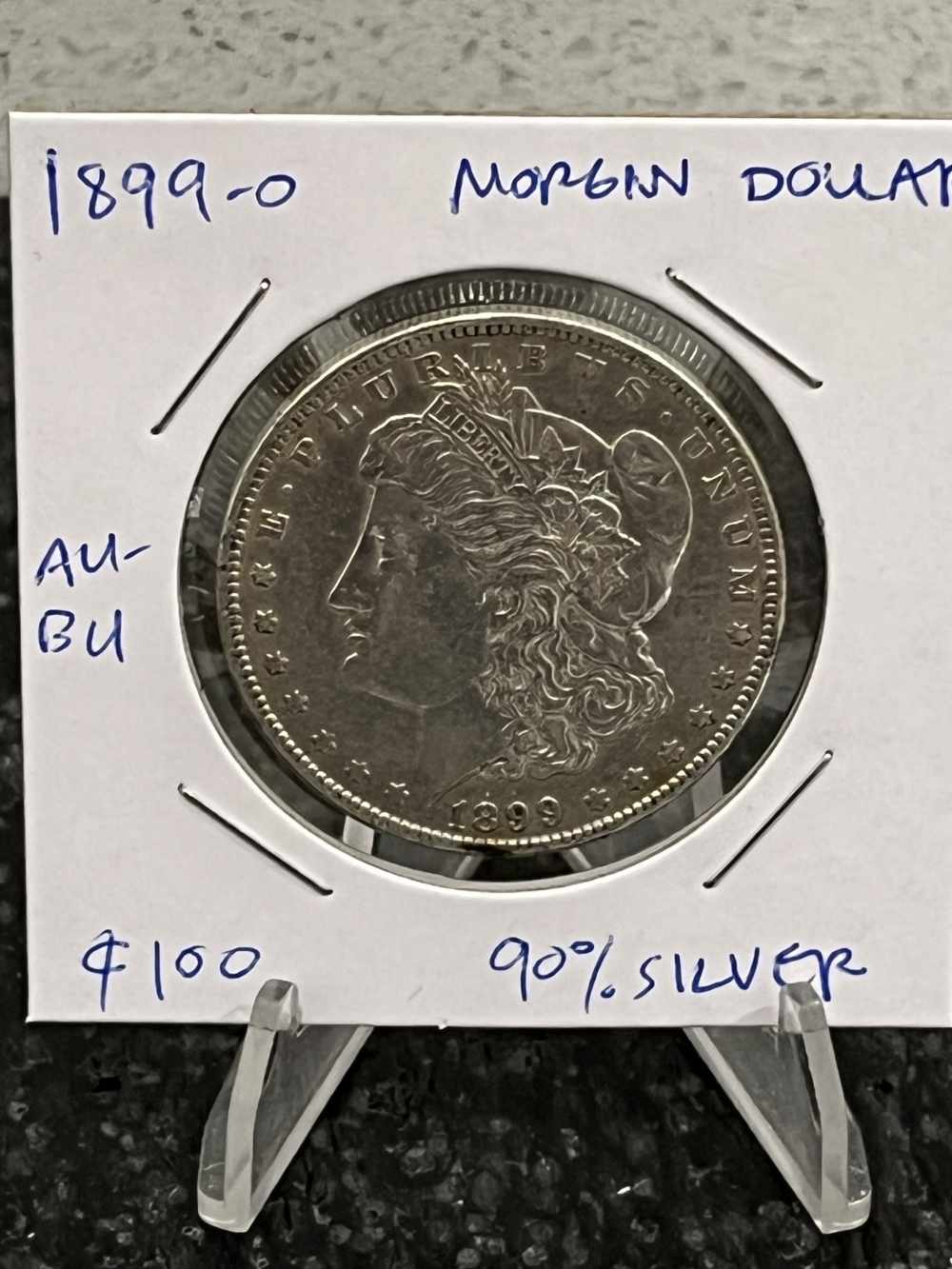 Beautiful 1899-O Morgan Silver Dollar 90% Silver AU-BU!-img-0