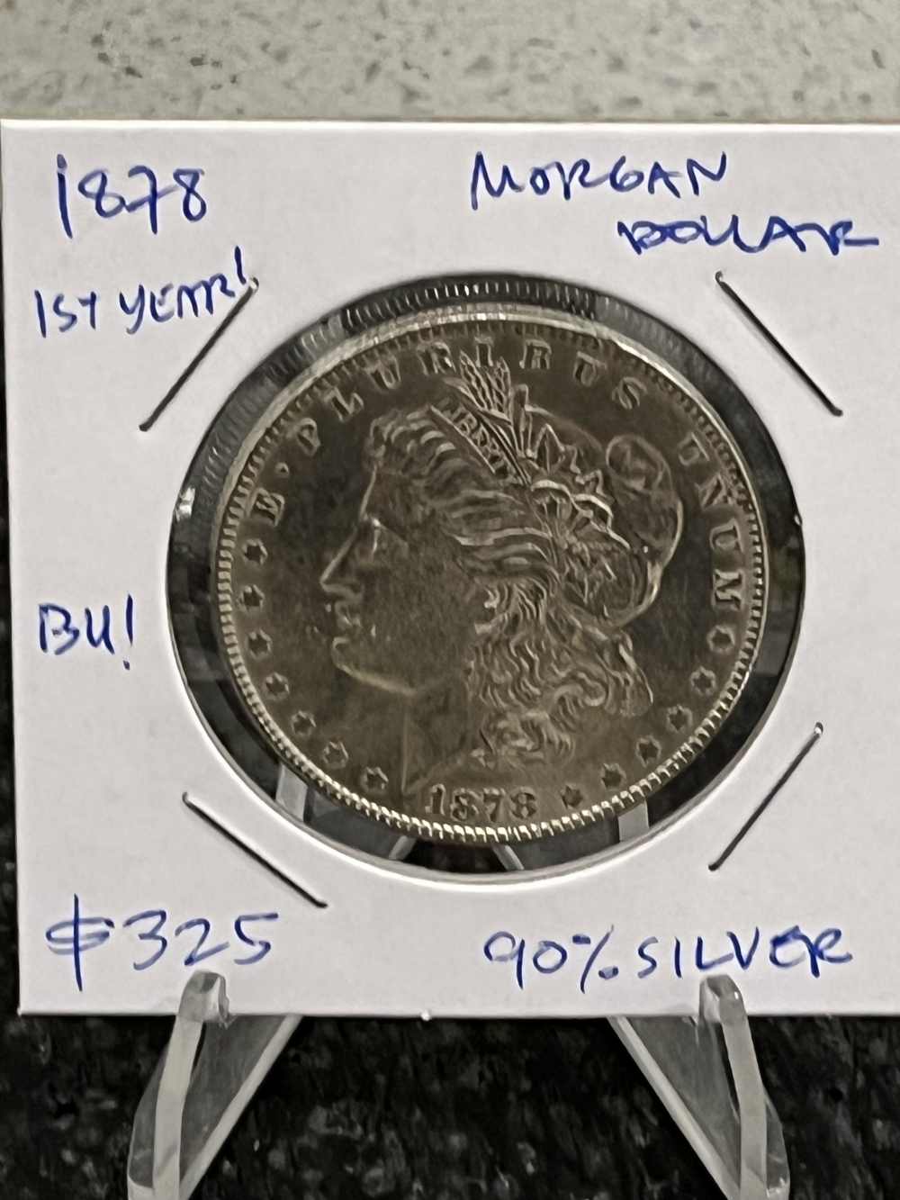 Beautiful First Year 1878 Morgan Silver Dollar 90% Silver BU!-img-0