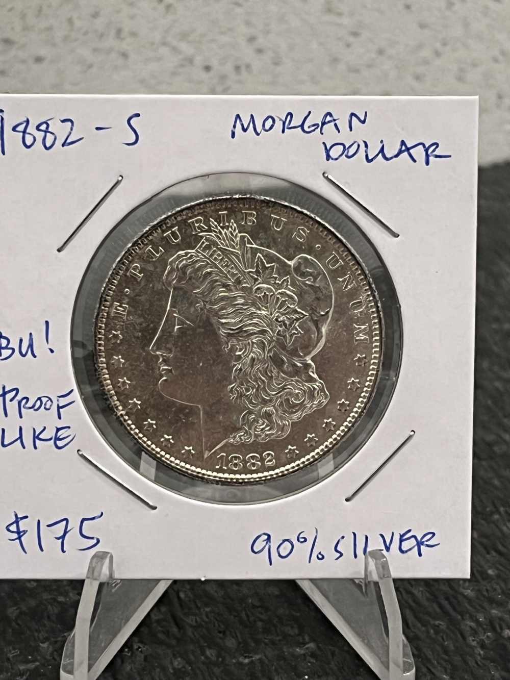 Beautiful 1882-S Morgan Silver Dollar Prooflike Brilliant Uncirculated!-img-0