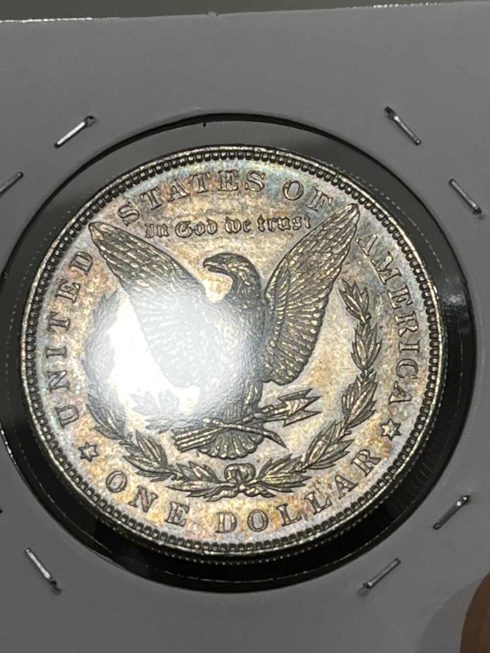 Beautiful 1888 Morgan Silver Dollar 90% Silver BU Rainbow Toning!-img-3