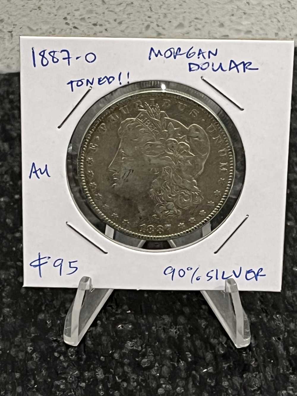 Beautiful 1887-O Morgan Silver Dollar 90% Silver AU!-img-0