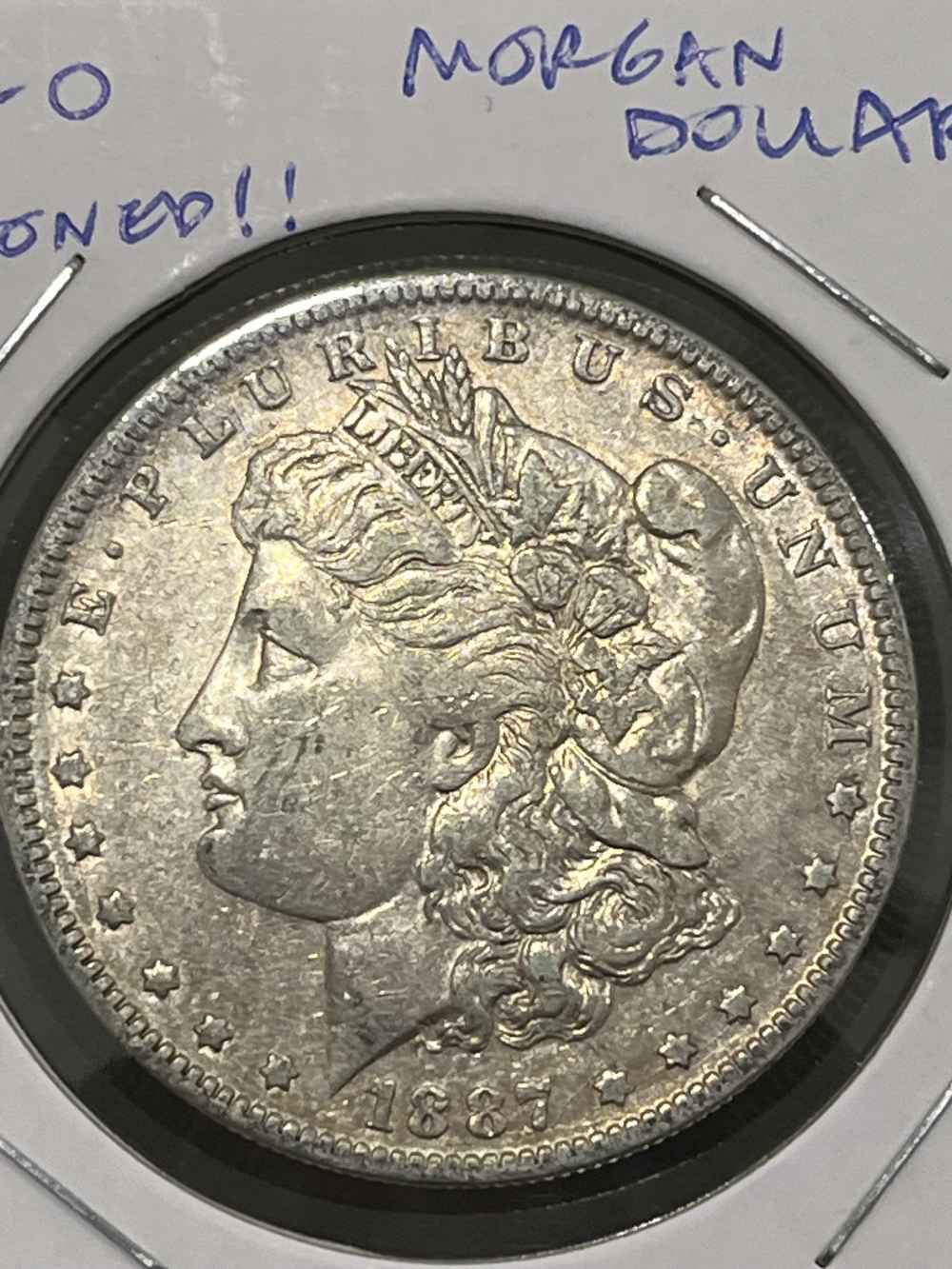 Beautiful 1887-O Morgan Silver Dollar 90% Silver AU!-img-2