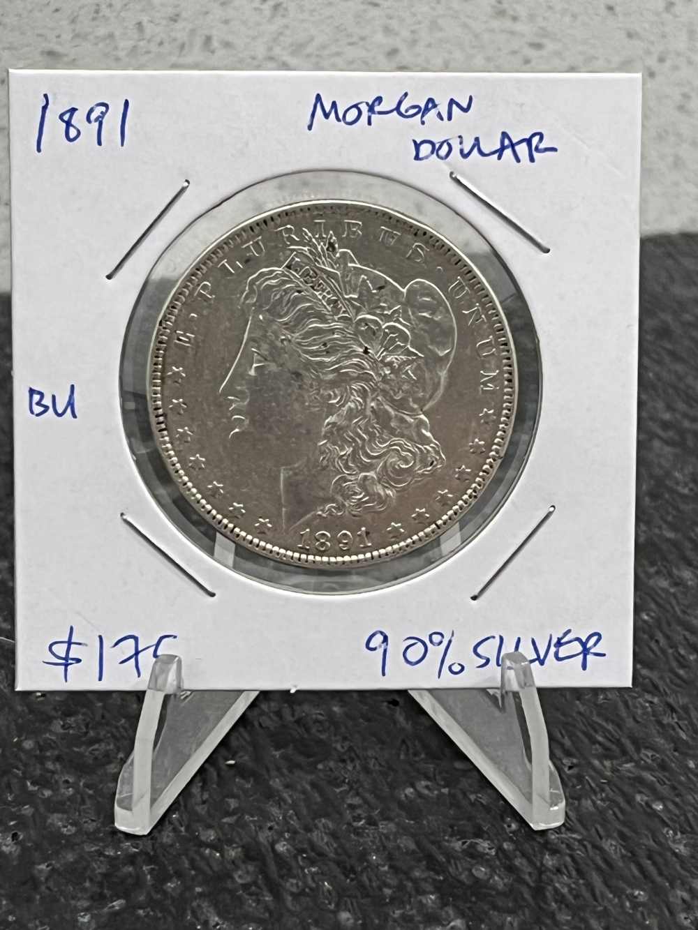 Beautiful 1891 Morgan Silver Dollar 90% Silver BU!-img-0