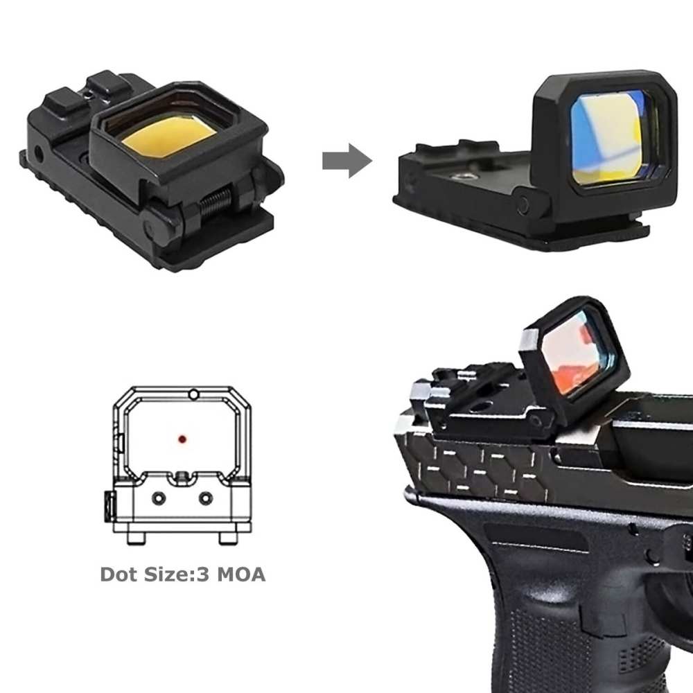Mini Folding Flip Up Red Dot Sight Holographic Reflex Sight RMR For Glock-img-3