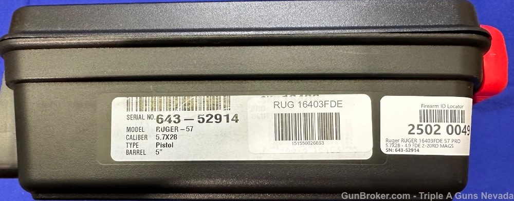 Ruger Pro 57 5.7x28 FDE 4.9in barrel 20rd 16403FDE -img-11