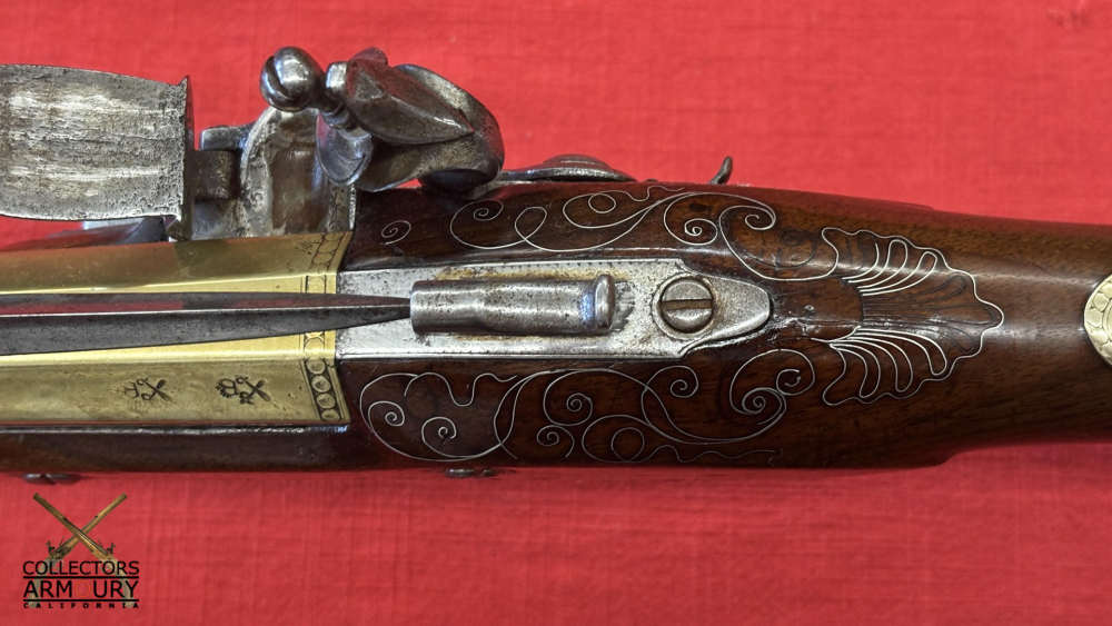 Very Fine London Brass Barrelled Flintlock Blunderbuss With Snap Bayonet-img-16