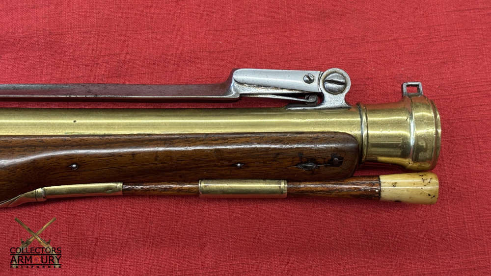 Very Fine London Brass Barrelled Flintlock Blunderbuss With Snap Bayonet-img-8
