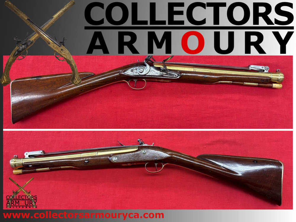 Very Fine London Brass Barrelled Flintlock Blunderbuss With Snap Bayonet-img-0