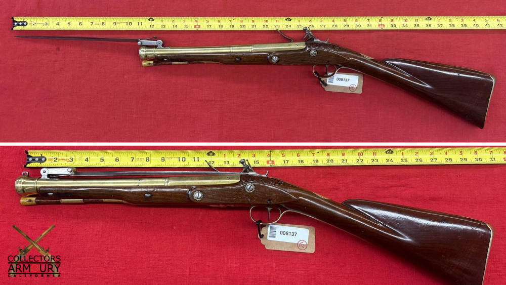 Very Fine London Brass Barrelled Flintlock Blunderbuss With Snap Bayonet-img-29