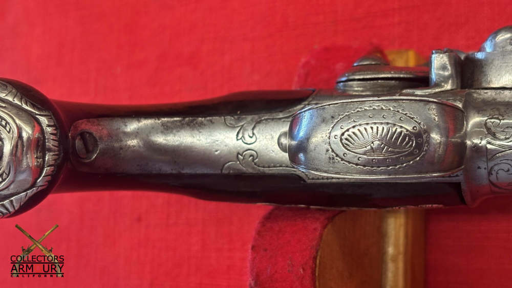 Pair of Irish Flintlock Queen Anne Pistols by Collins, Dublin, Circa 1750-img-37