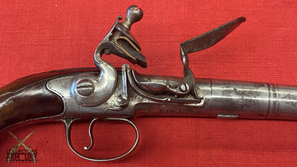 Pair of Irish Flintlock Queen Anne Pistols by Collins, Dublin, Circa 1750-img-28