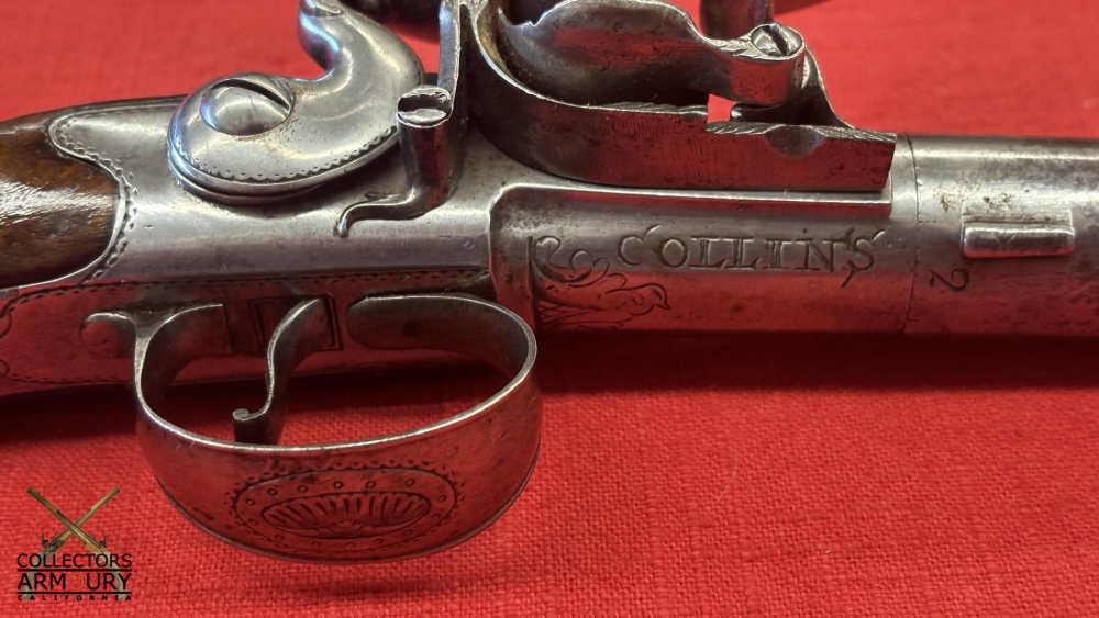 Pair of Irish Flintlock Queen Anne Pistols by Collins, Dublin, Circa 1750-img-9