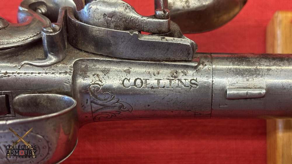 Pair of Irish Flintlock Queen Anne Pistols by Collins, Dublin, Circa 1750-img-40