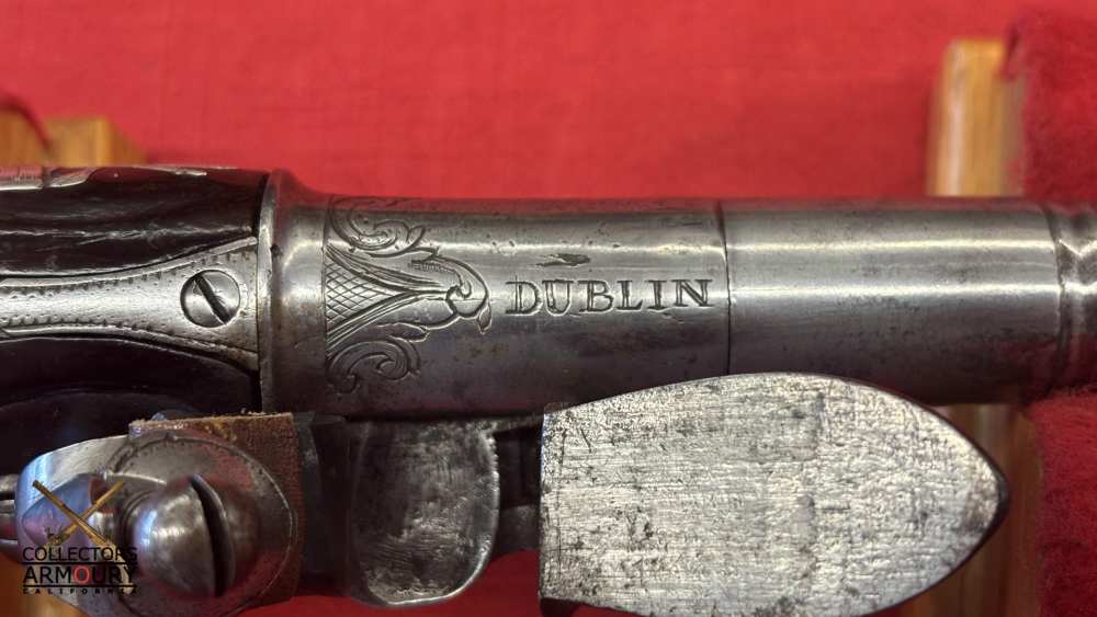 Pair of Irish Flintlock Queen Anne Pistols by Collins, Dublin, Circa 1750-img-41
