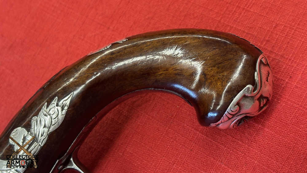 Pair of Irish Flintlock Queen Anne Pistols by Collins, Dublin, Circa 1750-img-32
