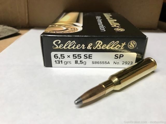 S&B Sellier & Bellot SB6555A 6.5x55 131gr SP 100 Rounds 6.5 Swede-img-0