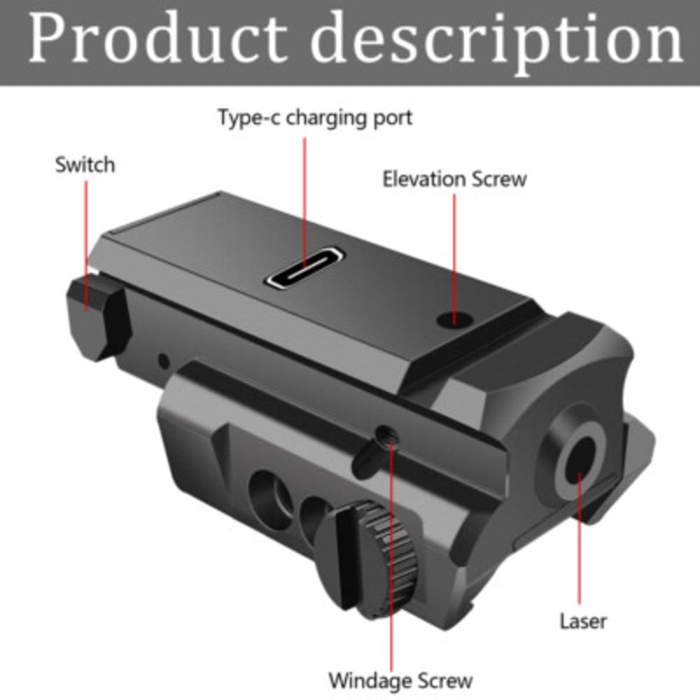 New 2026 Tactical Mini Pistol Compact Laser W/20mm mount USB Rechargeable-img-3