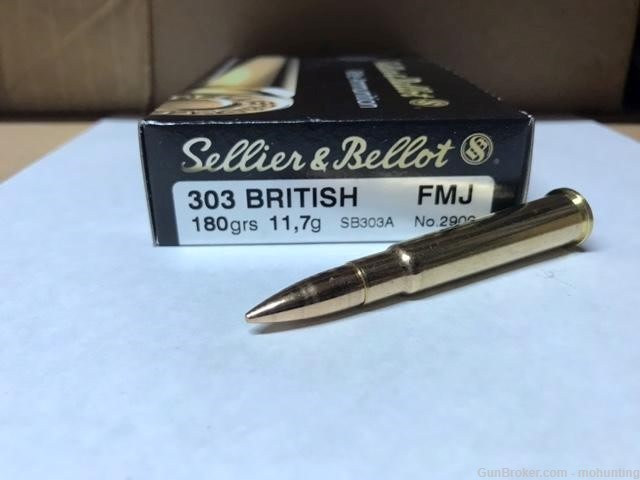 S&B Sellier & Bellot SB303A 303 British 180gr FMJ 100 Rounds-img-0