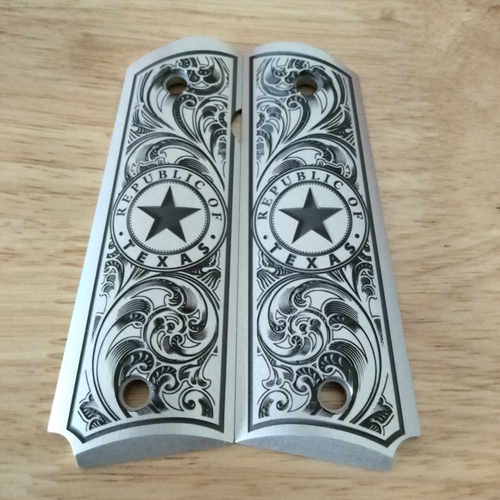 Custom Engraved 1911 full size aluminum grips-img-0