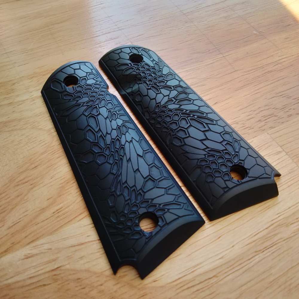 Custom Engraved 1911 full size aluminum grips-img-0