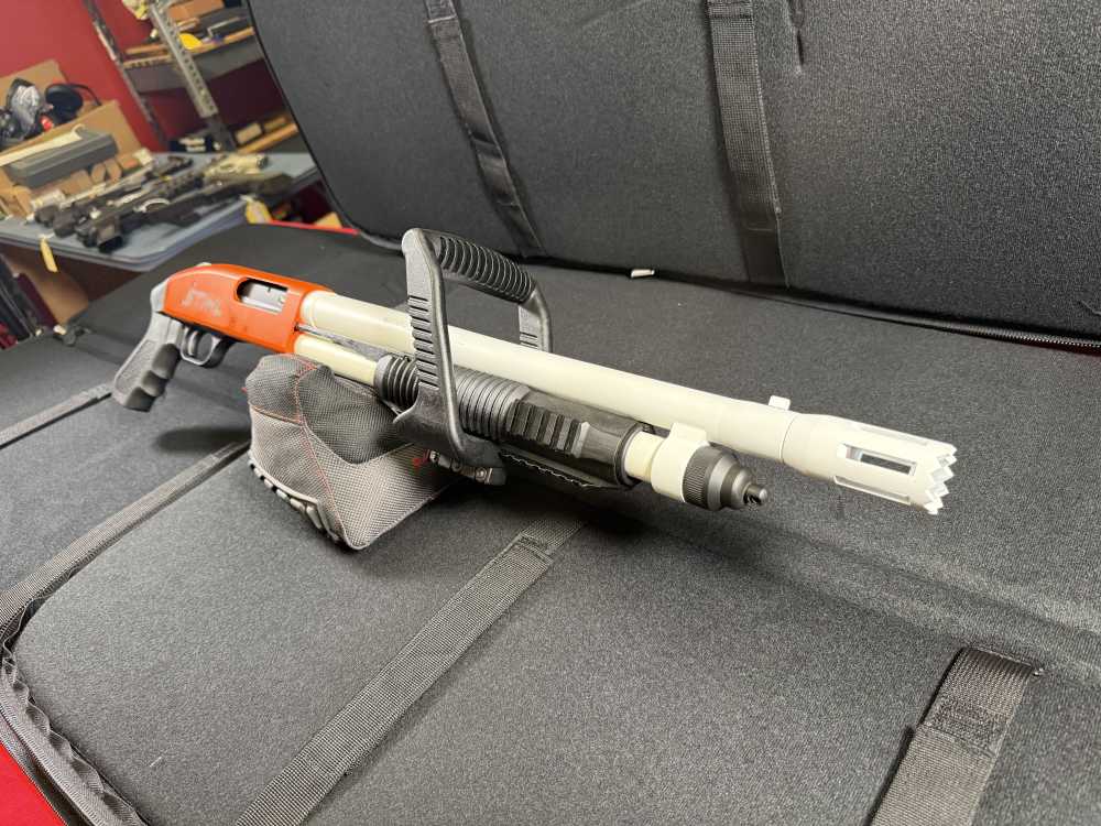 Mossberg 590 Chainsaw - Custom Cerakote STIHL Edition 12 Ga Pump Action 18"-img-2