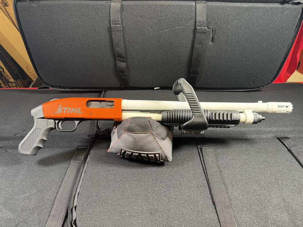 Mossberg 590 Chainsaw - Custom Cerakote STIHL Edition 12 Ga Pump Action 18"-img-0