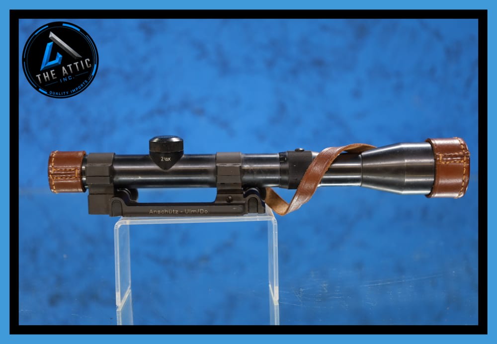 Noris Zf 2.5X18MM #1 RETICLE 22MM TUBE LEATHER SCOPE CAP ANSCHUTZ MOUNT-img-0