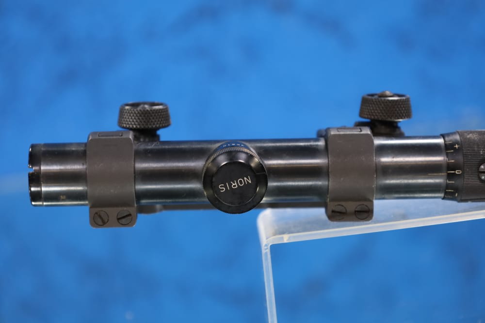 Noris Zf 2.5X18MM #1 RETICLE 22MM TUBE LEATHER SCOPE CAP ANSCHUTZ MOUNT-img-12