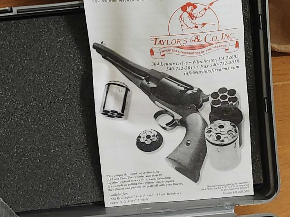 Taylor's Conversion cylinder for 1858 Remington  .44/45LC  LNIB!-img-2