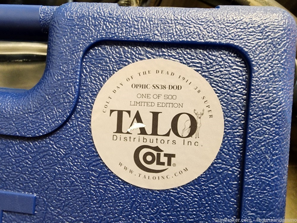 COLT TALO DAY OF THE DEAD 1911 GOVERNMENT .38 SUPER 1/500 LIMITED 5" 70 DOD-img-11
