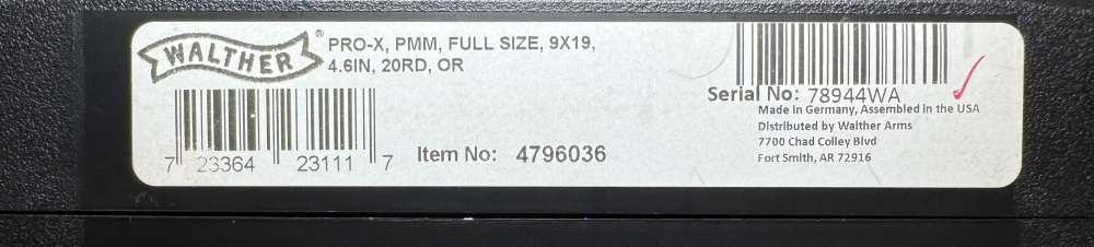 Walther PDP Pro-X PMM Compensated Optic Ready 9MM Pistol - Used-img-34