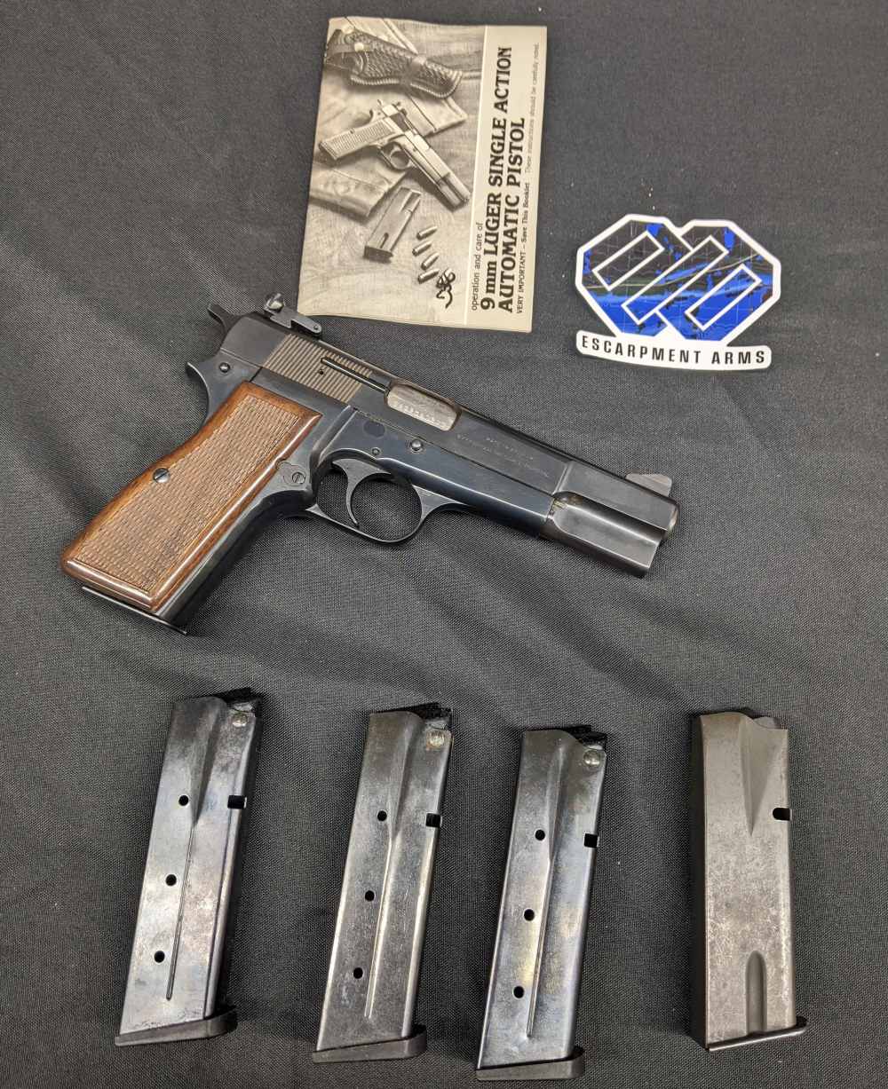 UNFIRED Browning Hi Power 9mm 5 Magazines and Manual-img-0