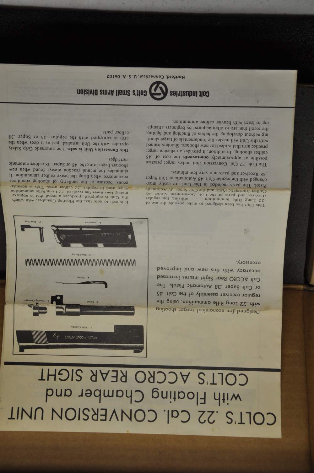 Colt 1911 Factory Series 80 22 Conversion Kit for 45 ACP / 38 Super NIB -img-3