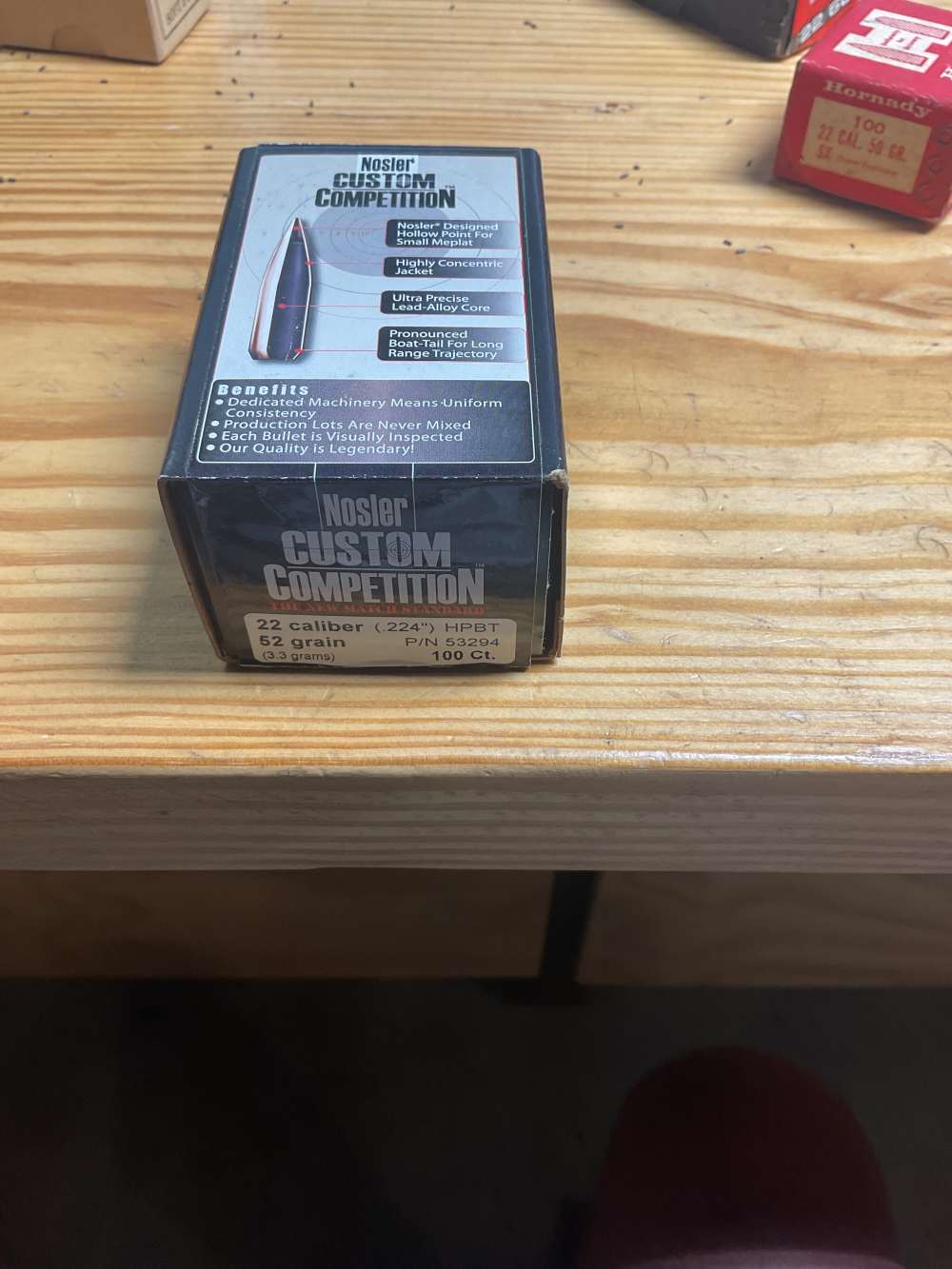 100 Nosler Custom Competition 22 cal 52 gr HPBT bullets-img-1