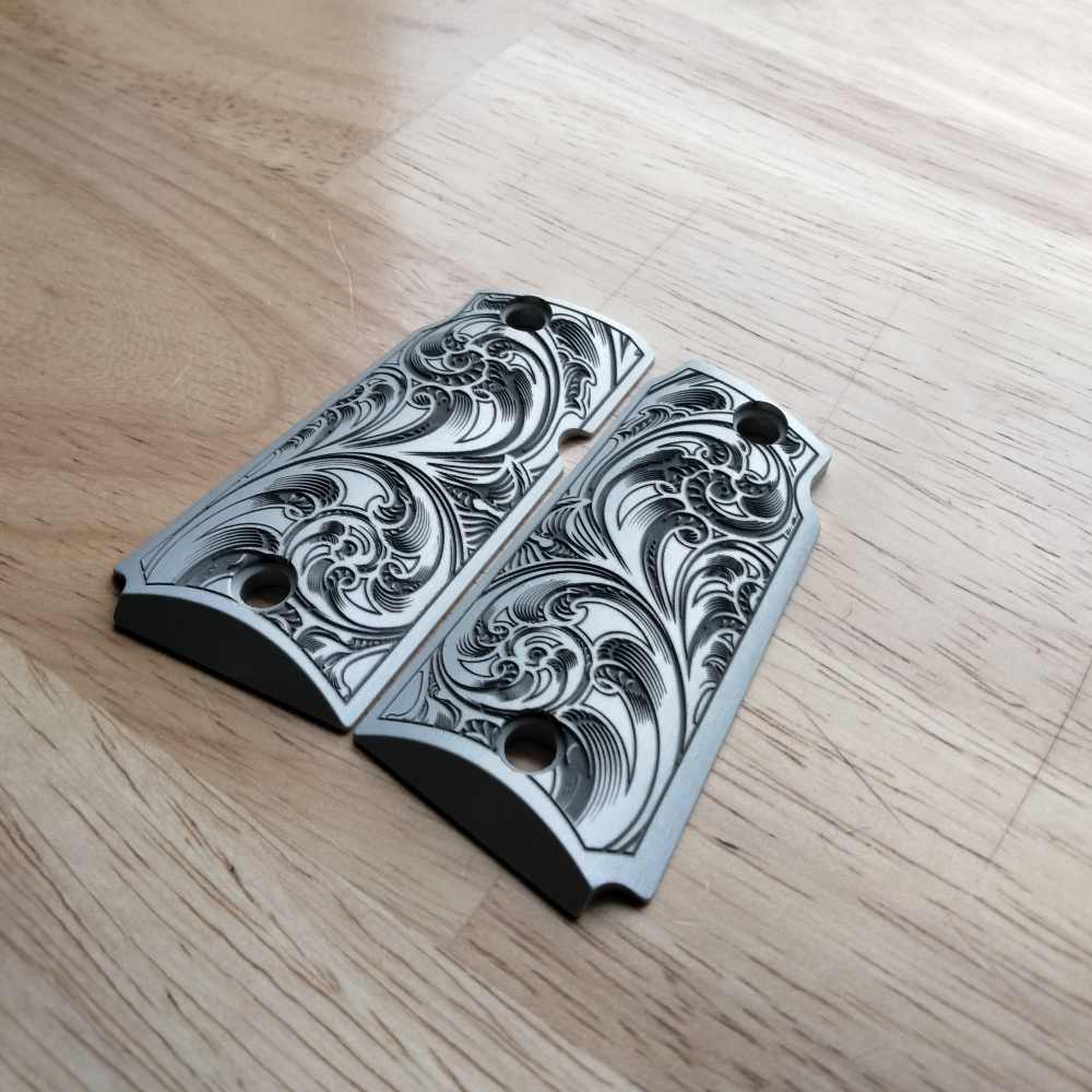 Custom Engraved Kimber Micro 9 aluminum grips-img-2