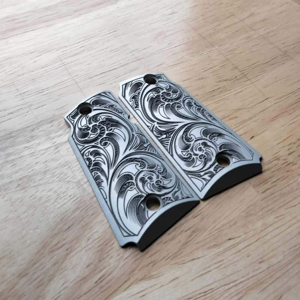 Custom Engraved Kimber Micro 9 aluminum grips-img-0