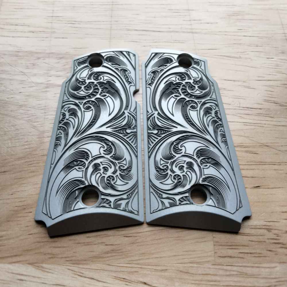 Custom Engraved Kimber Micro 9 aluminum grips-img-1