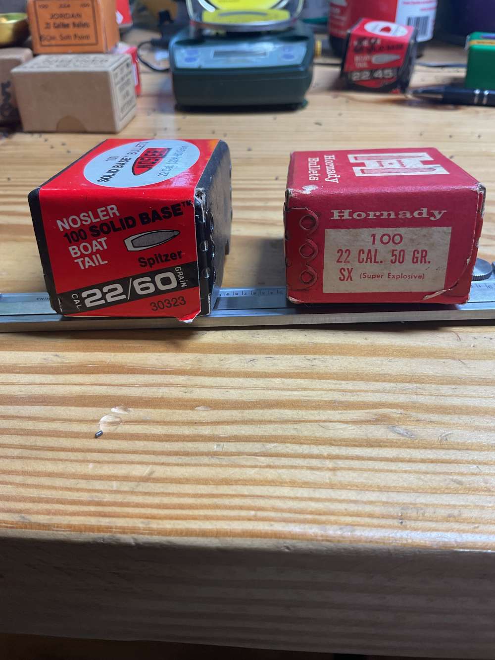 Two 100 ct boxes of 22 cal bullets Hornady 50 gr and Nosler 60 gr-img-1