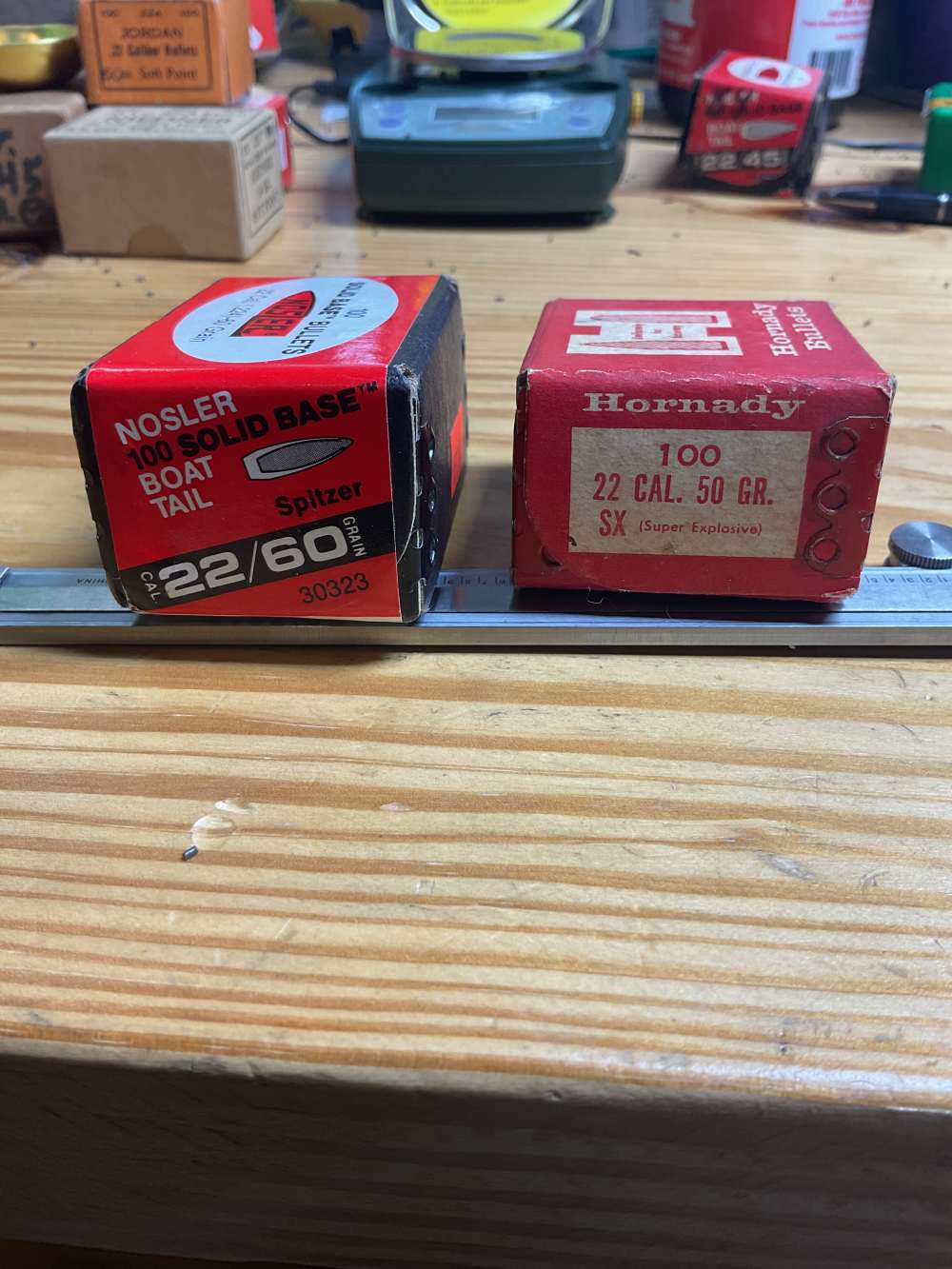 Two 100 ct boxes of 22 cal bullets Hornady 50 gr and Nosler 60 gr-img-0