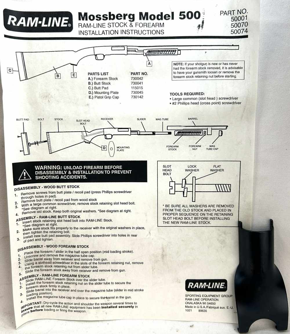 Ram-Line Mossberg 500 Grey Stock Set - NEW-img-1