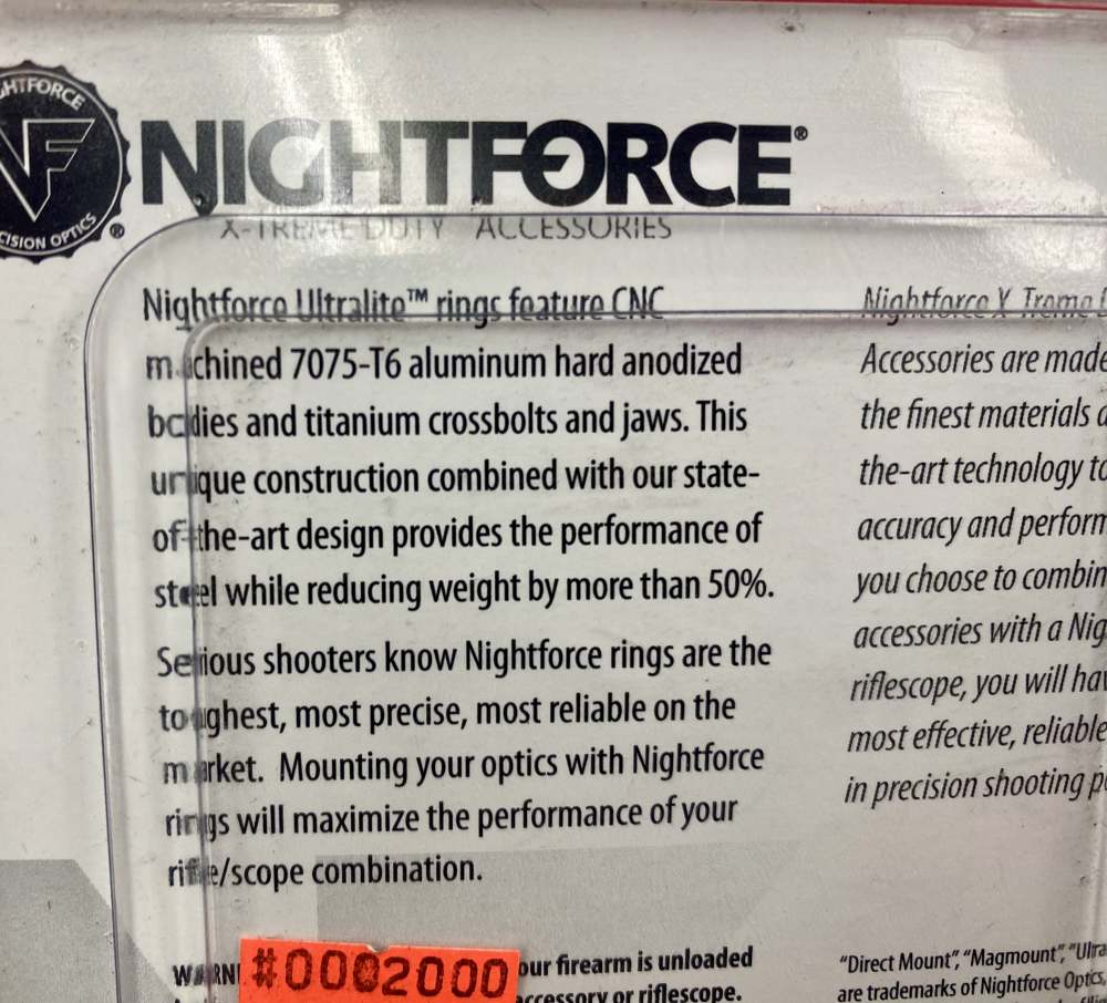 Nightforce  30mm scope rings  ultra high-img-4
