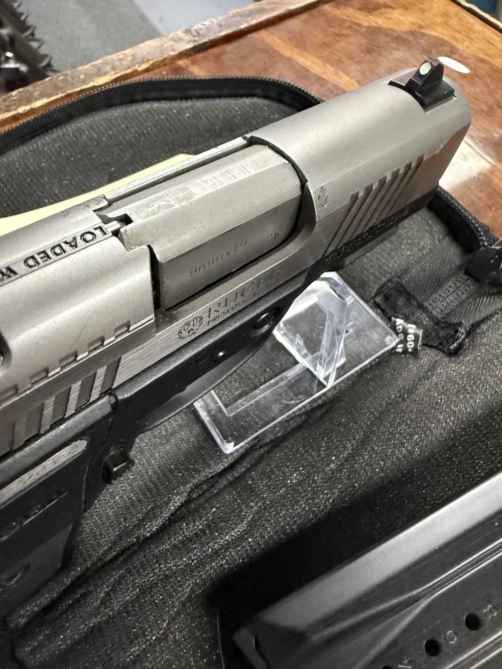 Preowned Ruger SR9c 9mm 2-tone pistol with (2) magazines -img-12