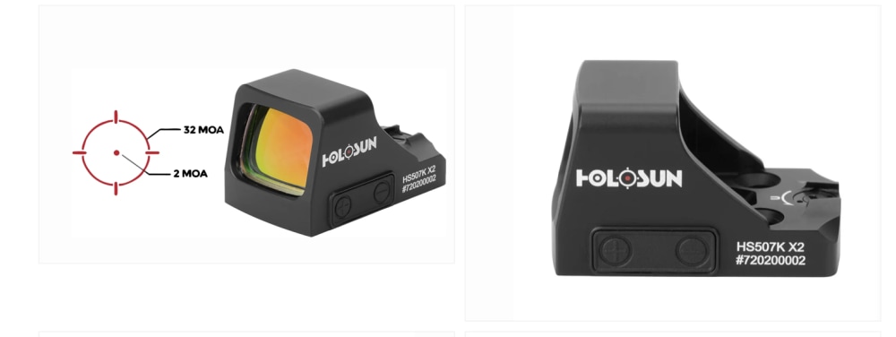 Holosun HS507K X2 Compact Red Dot Sight, Red Multi-Reticle-img-1