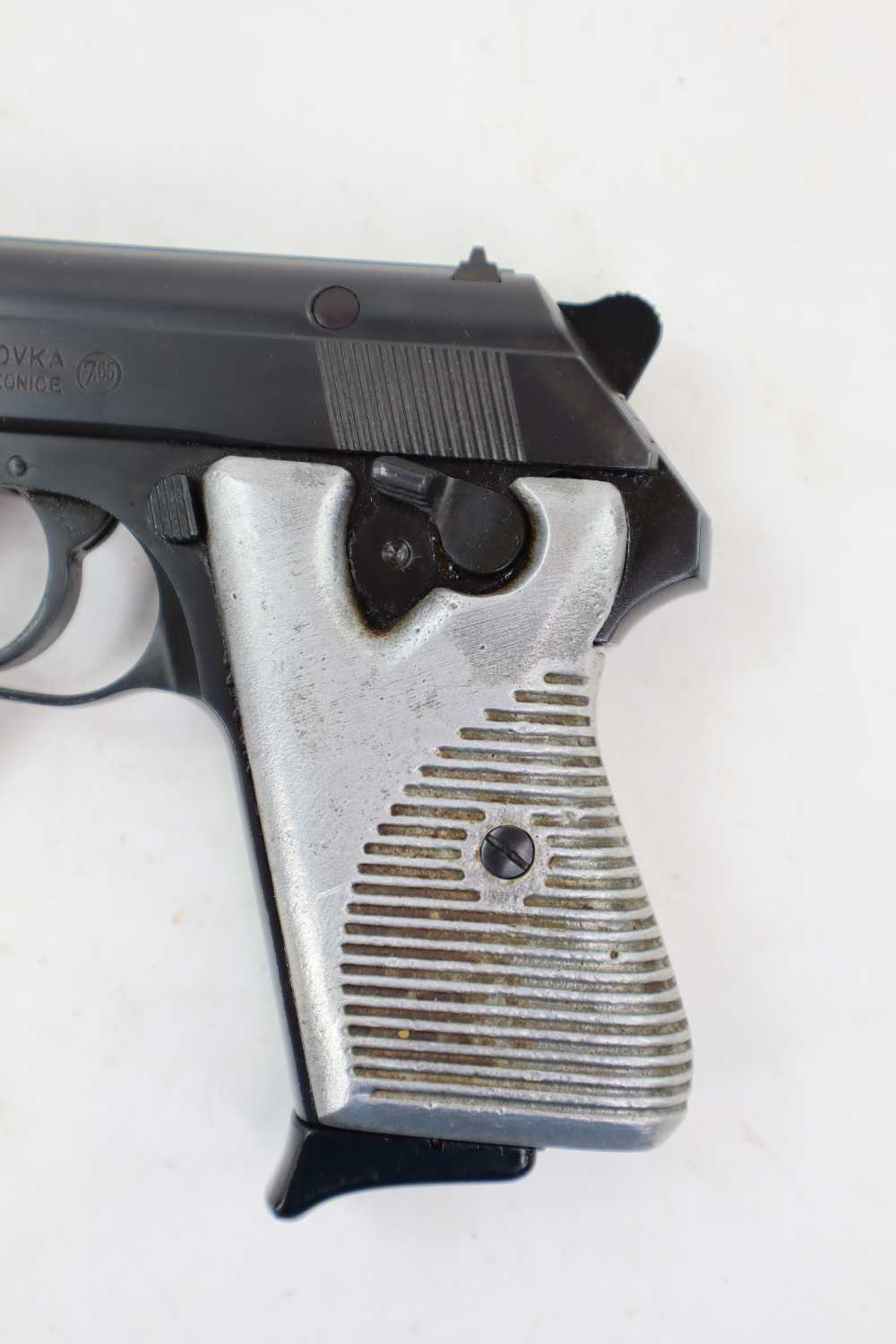 Rare Nice CZ VZ50 7.65 32 ACP Semi Auto Pistol Police Marked W/ Cast Grips -img-3