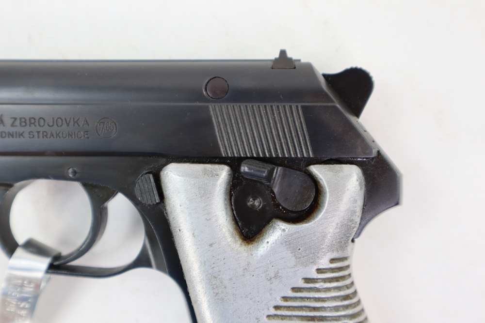 Rare Nice CZ VZ50 7.65 32 ACP Semi Auto Pistol Police Marked W/ Cast Grips -img-4