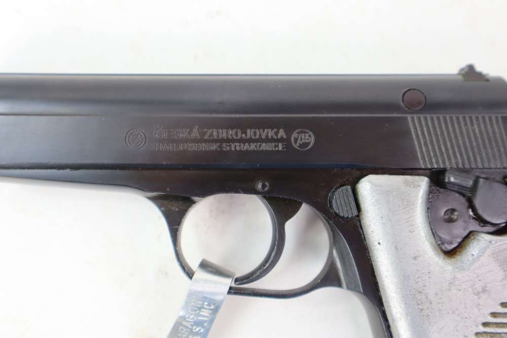 Rare Nice CZ VZ50 7.65 32 ACP Semi Auto Pistol Police Marked W/ Cast Grips -img-5